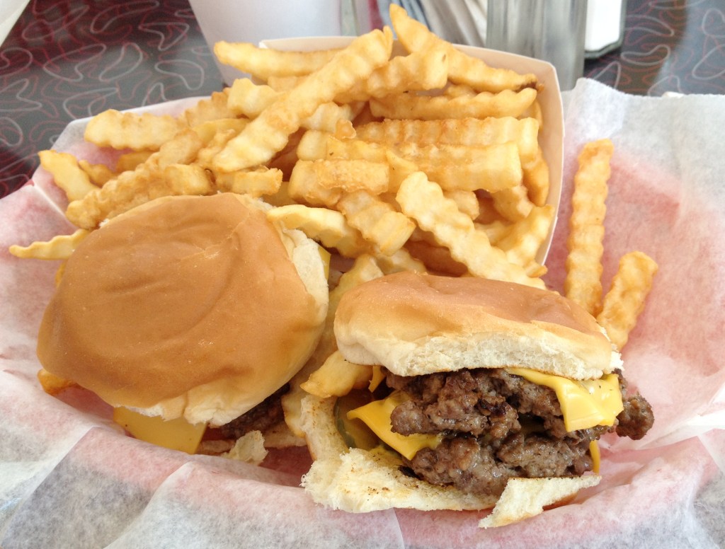 Double cheeseburger basket